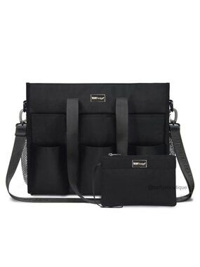 Water Resistant Tote Bag Set with 22 Pockets Zipper Closure